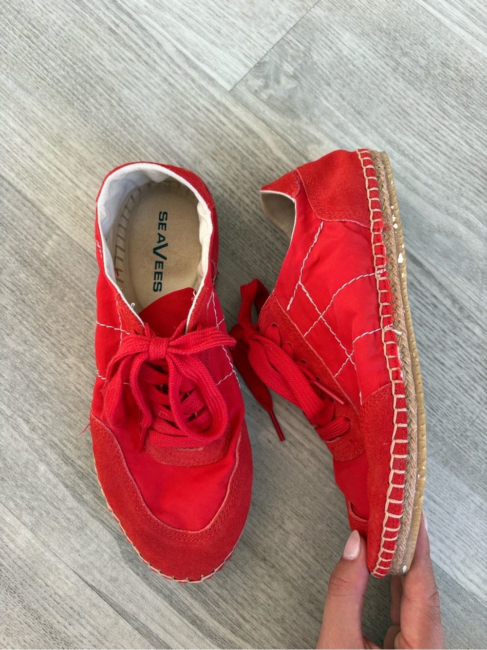 Seavees Avenue Espadrille sneakers in strawberry red